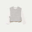 T-shirt pull sans manches 2-en-1 gris clair femme
