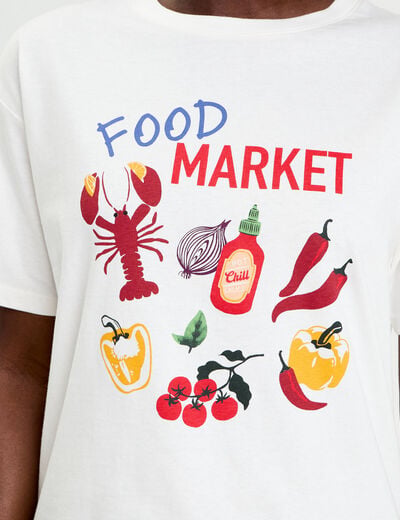 T-shirt manches courtes blanc femme