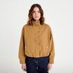 Blouson court bas resserr&eacute; camel femme