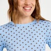 T-shirt ajust&eacute; col rond manches longues bleu ciel femme