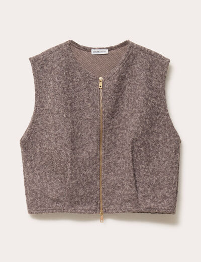 Veste sans manches effet polaire sable femme