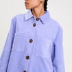 Surchemise oversize col chemise en coton mauve femme