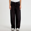 Jean coupe large denim noir femme