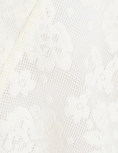 Kimono oversize ajour&eacute; ecru femme