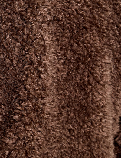 Manteau fausse fourrure marron femme