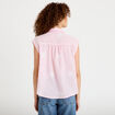 Chemise sans manches col classique rose femme