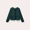 Blouse nou&eacute;e strass vert fonc&eacute; femme