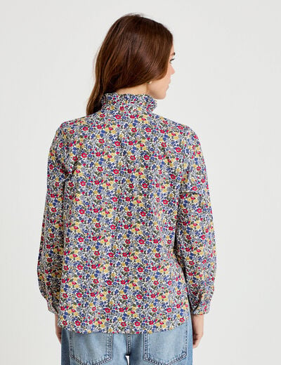 Chemise droite manches longues blanc femme