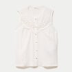 Blouse sans manches plastron brod&eacute; ecru femme