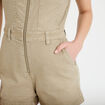Combishort zipp&eacute;e en jean vert femme