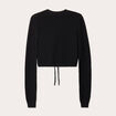 Pull cropped avec noeud noir femme