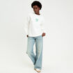 Sweat oversize print dos ecru femme