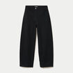 Pantalon chino coupe barrel noir femme