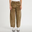 Pantalon bootcut en velours vert kaki femme