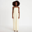 Combinaison large col am&eacute;ricain jaune pastel femme