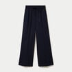 Pantalon bootcut taille standard bleu marine femme