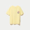 T-shirt bouclettes manches courtes jaune pastel femme