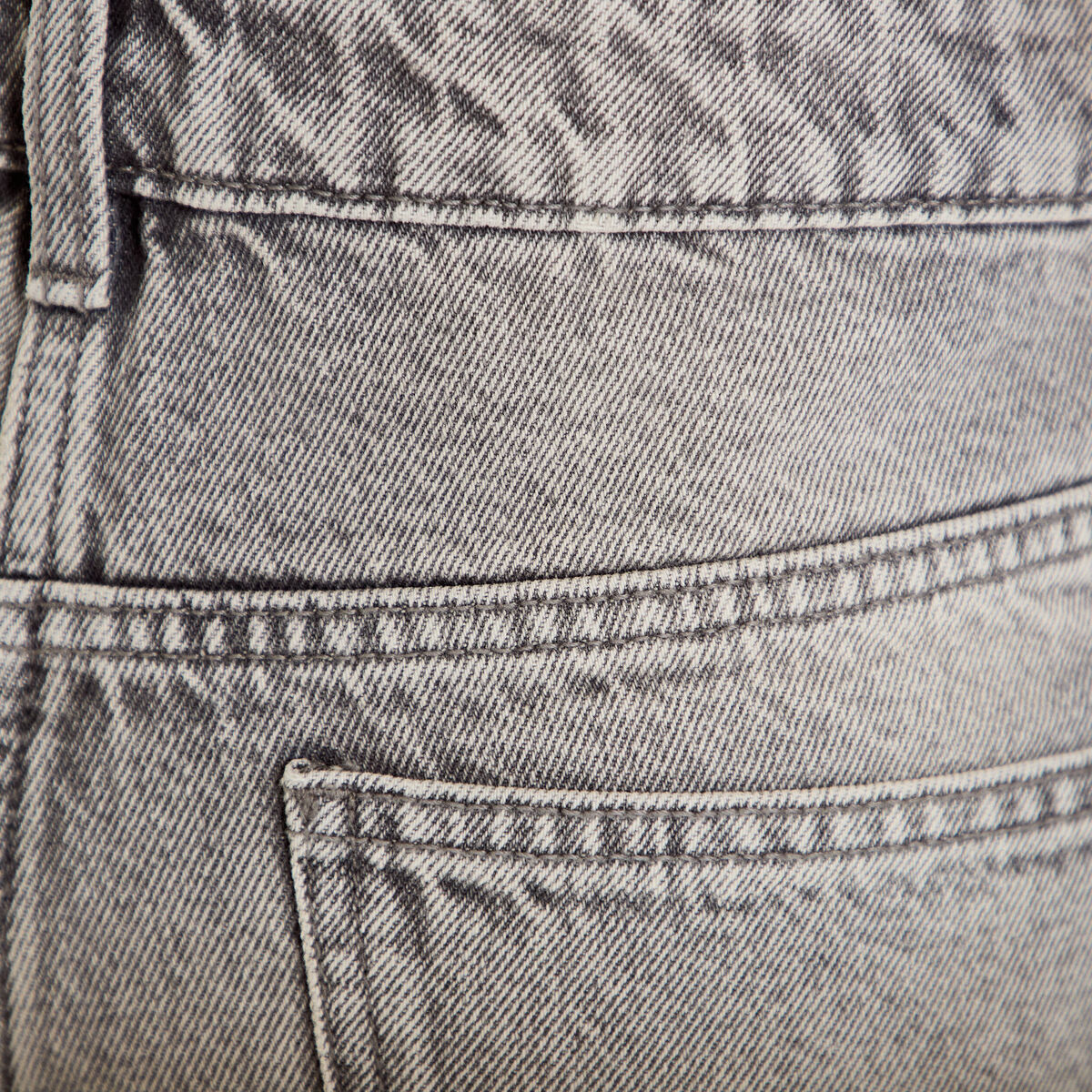Short mom taille haute en jean denim gris femme