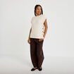 Pull sans manches ecru femme