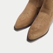 Bottes aspect daim beige femme