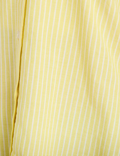 Chemise droite broderie col am&eacute;ricain jaune femme