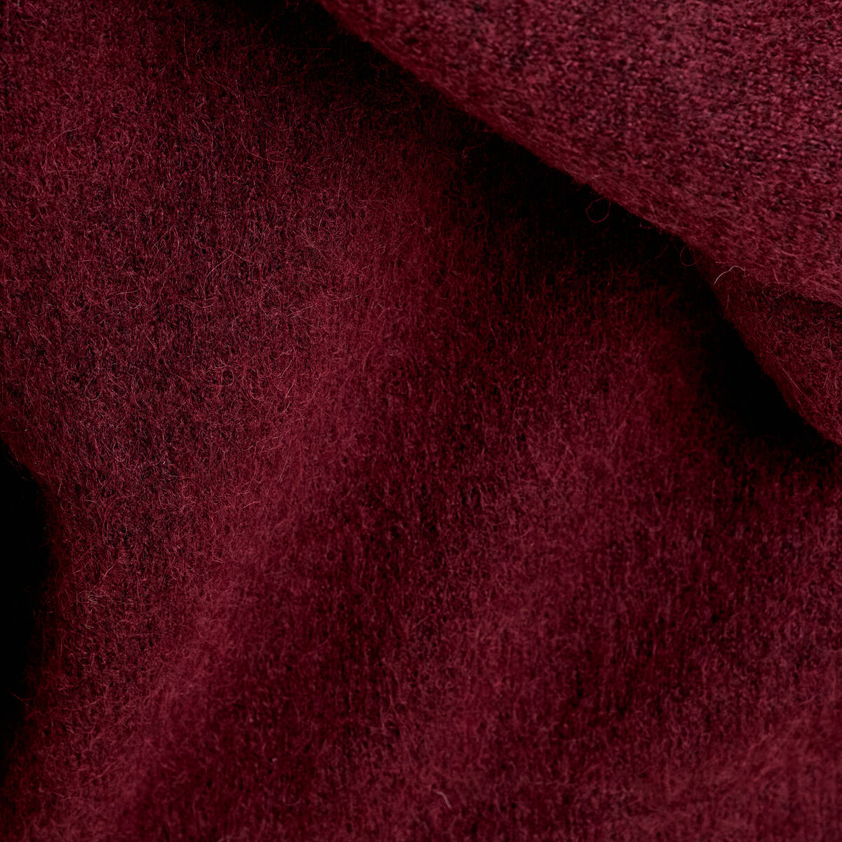 Pull &agrave; capuche manches longues violet fonc&eacute; femme