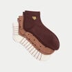 Lot de 3 paires chaussettes marron fonc&eacute; femme