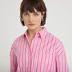 Chemise oversize col classique rose vif femme