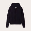 Gilet &agrave; capuche zipp&eacute; bleu marine femme