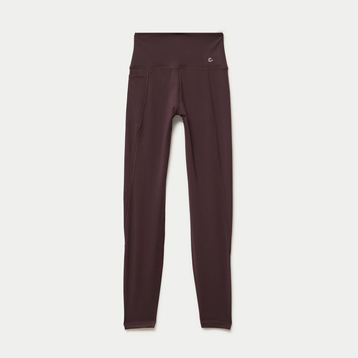 Legging taille haute marron fonc&eacute; femme