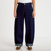 Jean barrel long en coton denim brut femme