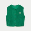 Gilet sans manches effet polaire vert fonc&eacute; femme
