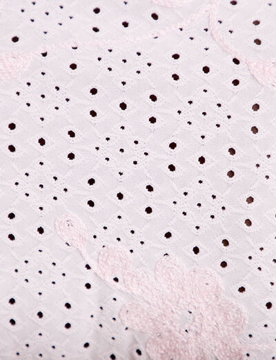 Blouse d&eacute;collet&eacute; manches courtes rose clair femme