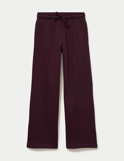 Pantalon large style jogging prune femme