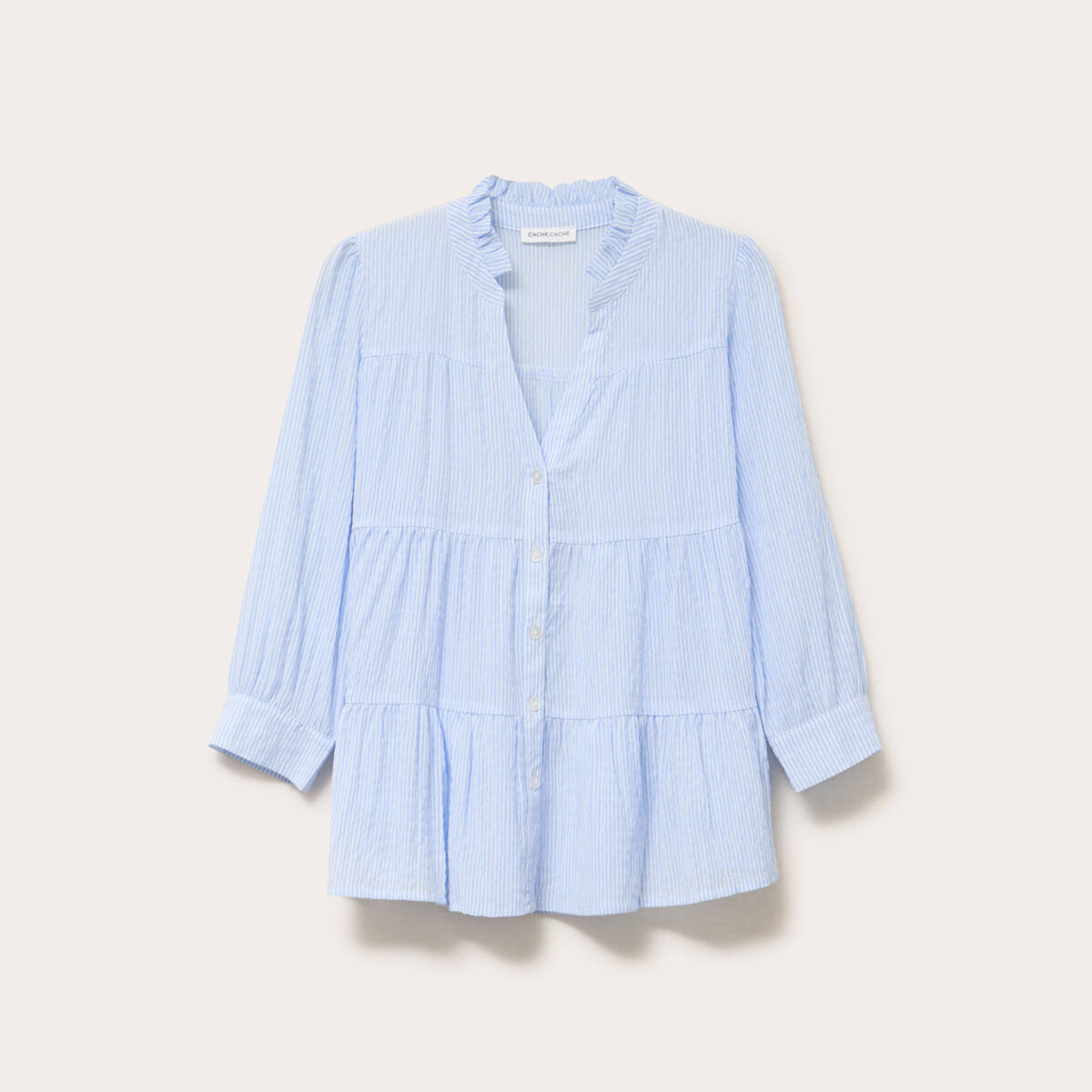 Blouse manches 3/4 beige femme