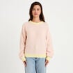 Pull ample col rond manches longues rose clair femme