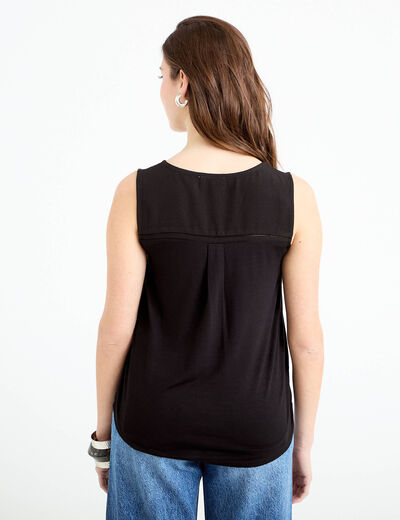 D&eacute;bardeur sans manches noir femme