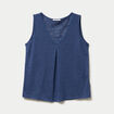 D&eacute;bardeur col v bleu fonc&eacute; femme