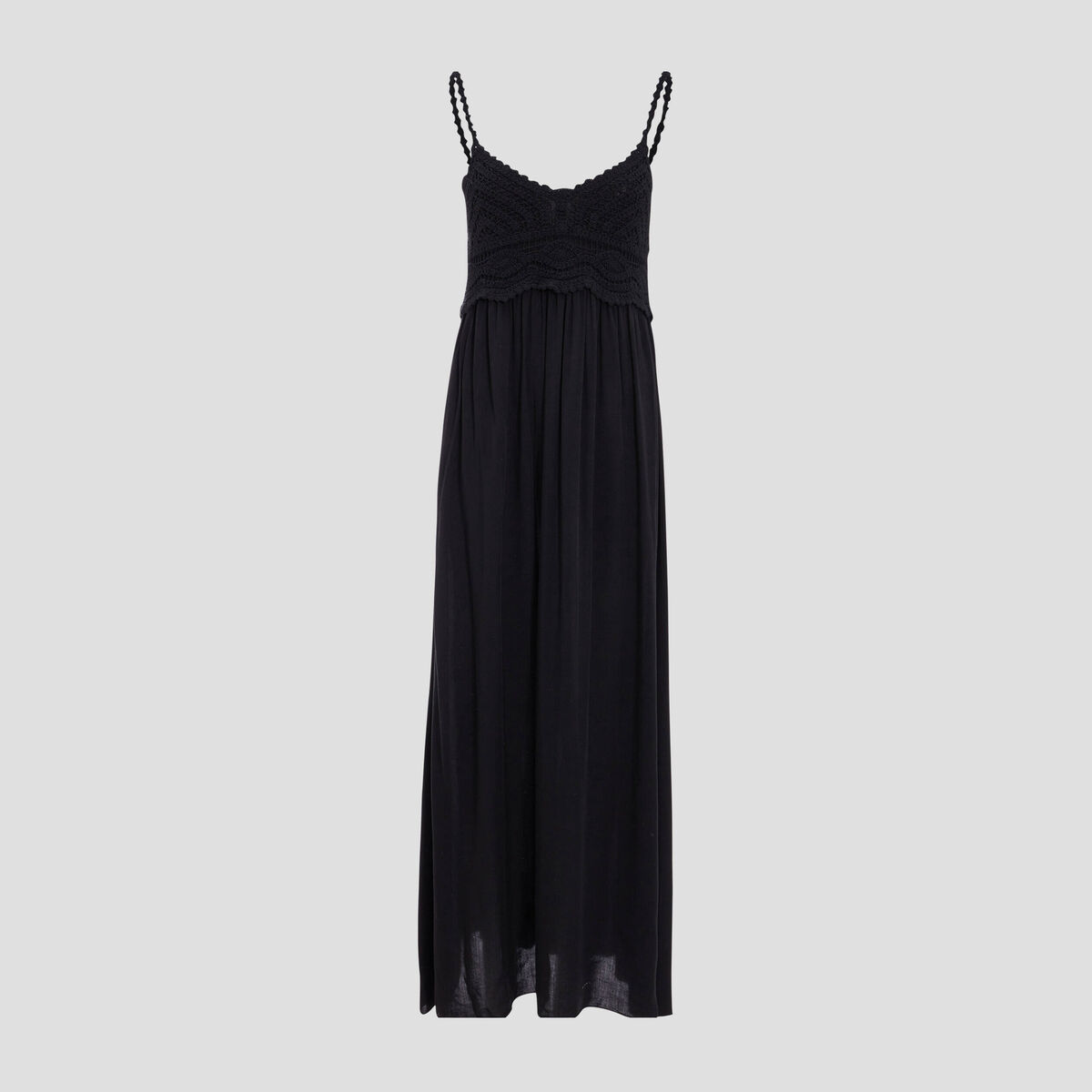 Robe longue &eacute;vas&eacute;e noir femme
