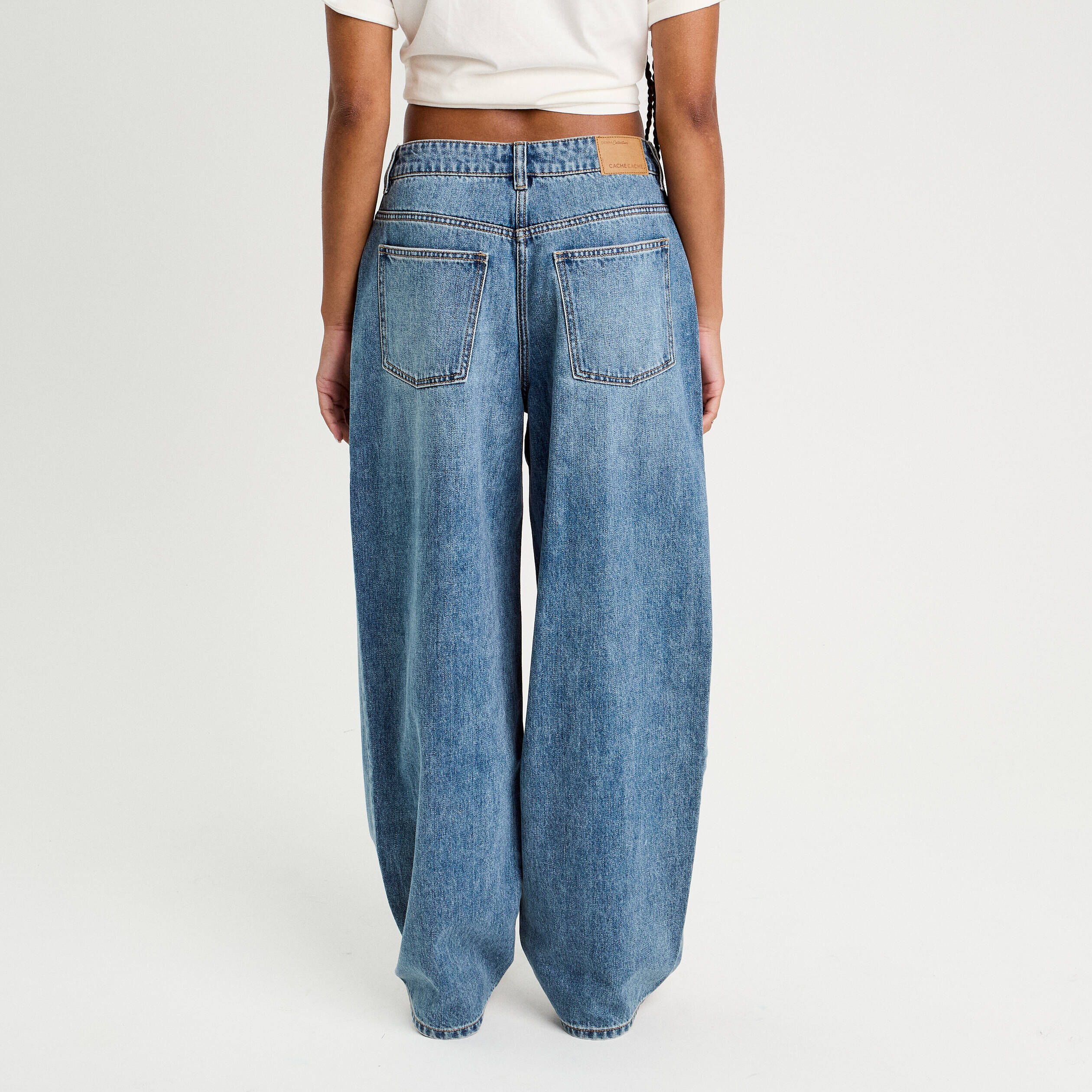 Jeans Femme Large Taille Haute Vittorio Y - Coupe Baggy En Denim élastique, Jambes Larges Et Poches Latérales - Confort Et Style Urbain - 9