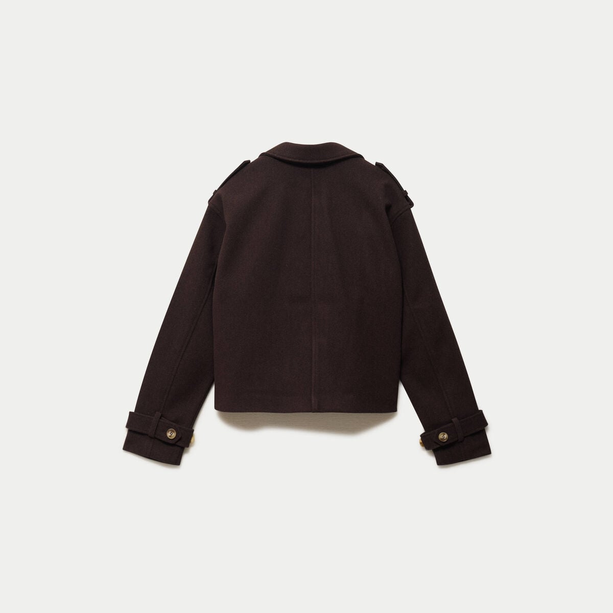 Trench court boutonn&eacute; marron fonc&eacute; femme