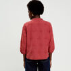 Blouse brod&eacute;e col mao manches 3/4 vieux rose femme