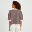 Pull ample duveteux manches courtes rose clair femme