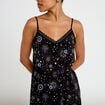 Robe longue &eacute;vas&eacute;e col v dentelle noir femme