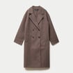 Manteau oversize manches longues taupe femme