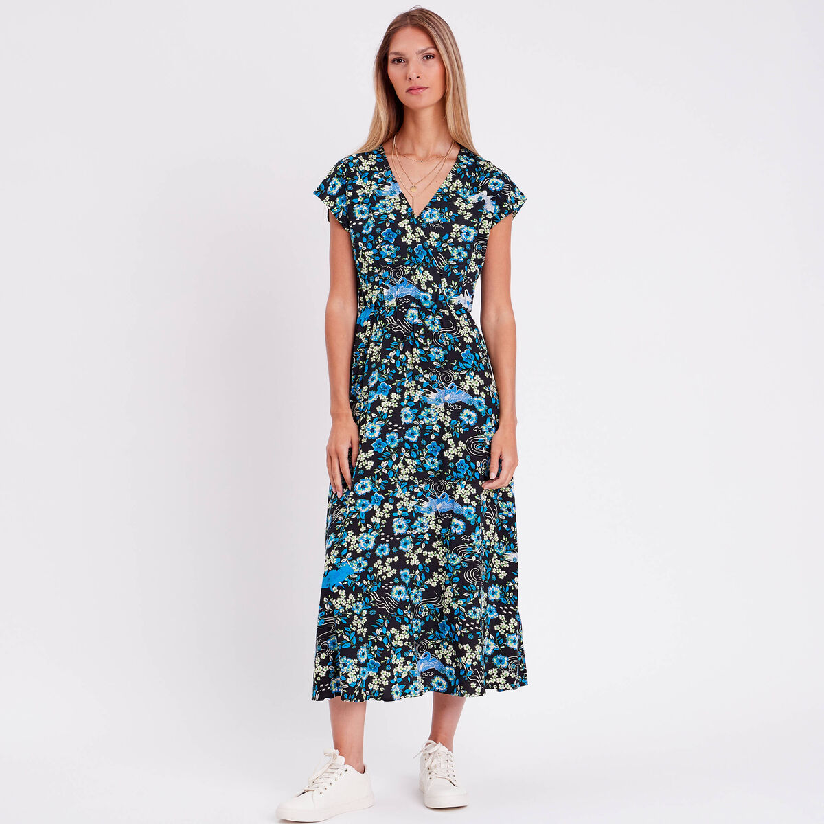 Robe longue &eacute;vas&eacute;e noir femme