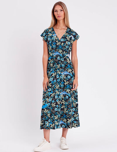 Robe longue &eacute;vas&eacute;e noir femme