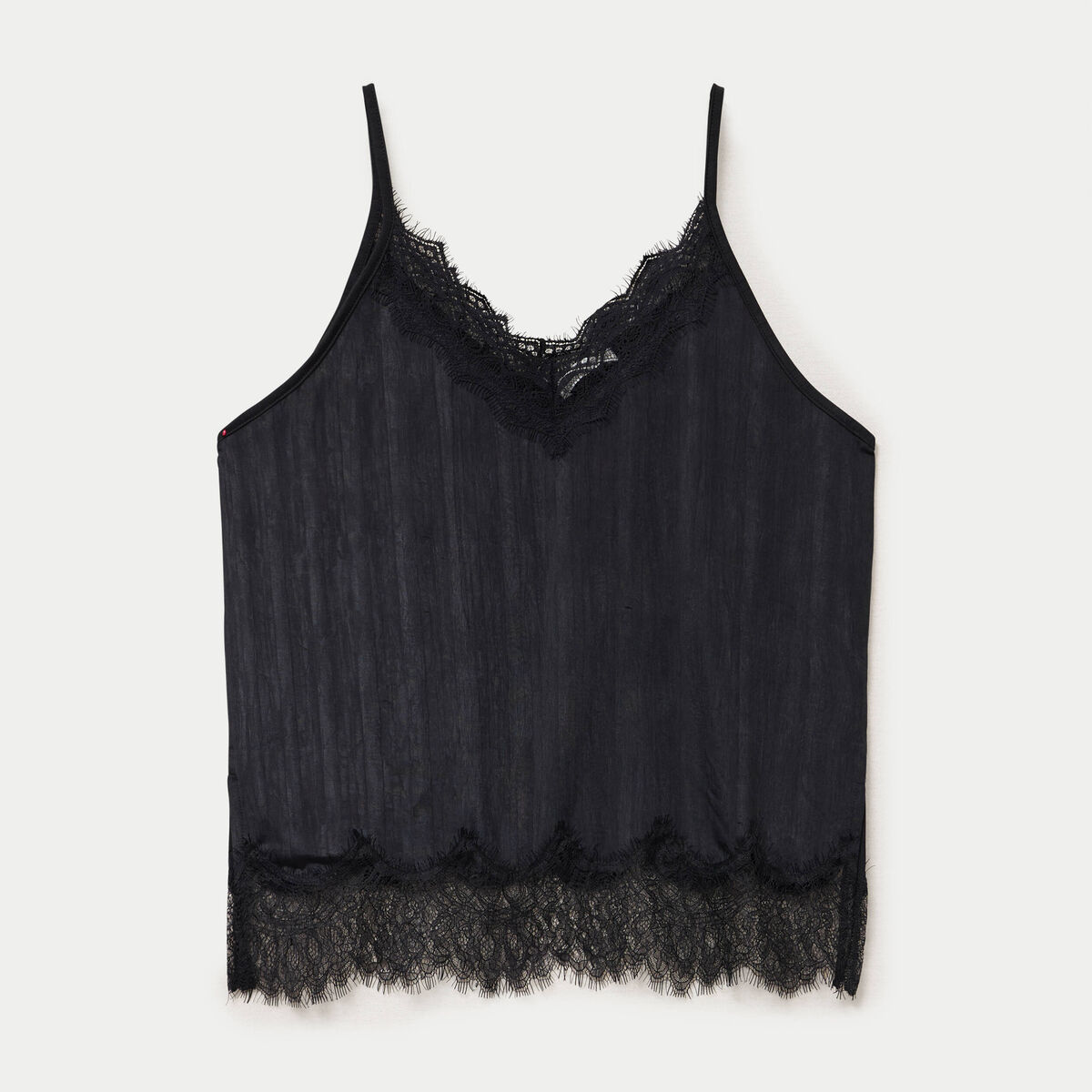 D&eacute;bardeur droit en dentelle noir femme