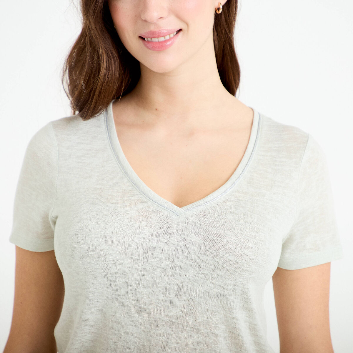 T-shirt manches courtes iris&eacute; gris argent femme