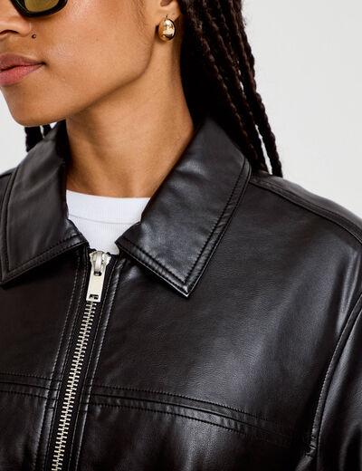 Bomber oversize noir femme